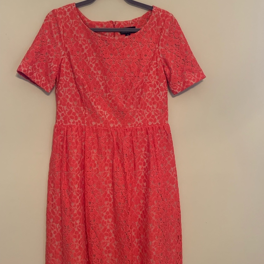 Orange Lace Cocktail Dress